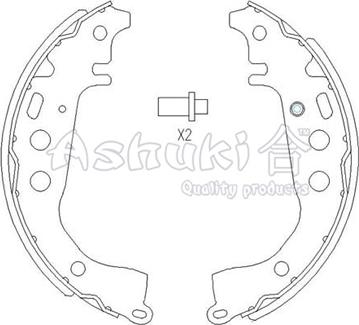 Ashuki 1050-1702 - Bremžu loku komplekts autospares.lv