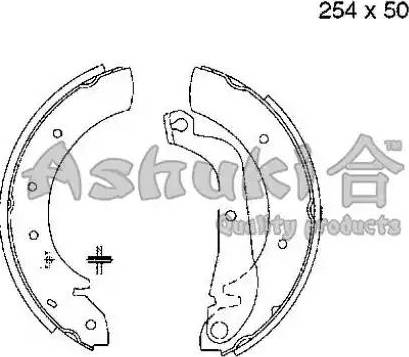 Ashuki 1050-2501 - Bremžu loku komplekts autospares.lv