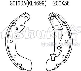 Ashuki 1050-7090 - Brake Shoe Set www.autospares.lv