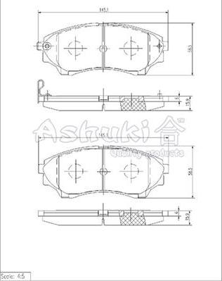 Ashuki 1080-9603 - Brake Pad Set, disc brake www.autospares.lv