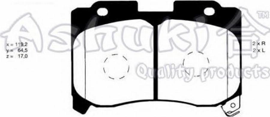 Ashuki 1080-9602 - Brake Pad Set, disc brake www.autospares.lv