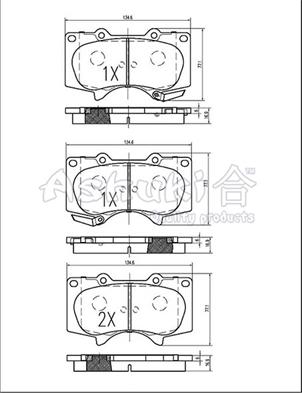 Ashuki 1080-9012 - Bremžu uzliku kompl., Disku bremzes www.autospares.lv