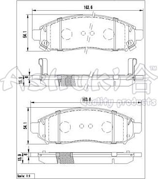 Ashuki 1080-5901 - Bremžu uzliku kompl., Disku bremzes www.autospares.lv