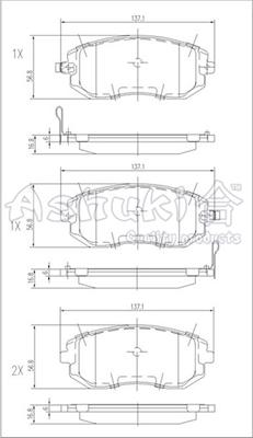 Ashuki 1080-5107 - Тормозные колодки, дисковые, комплект www.autospares.lv