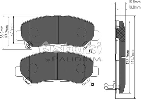 Ashuki 1080-6901 - Bremžu uzliku kompl., Disku bremzes www.autospares.lv