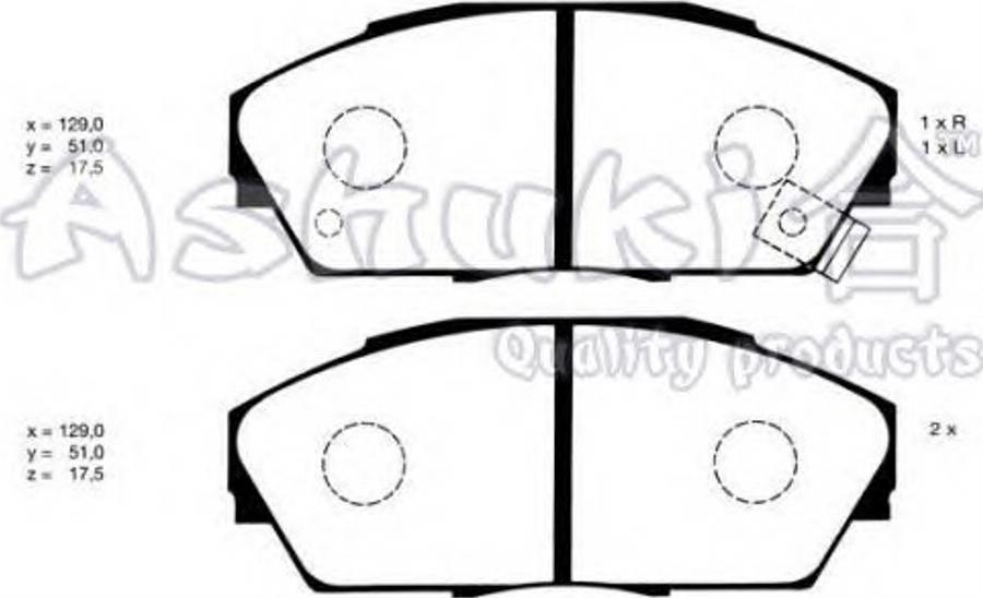 Ashuki 10806204 - Brake Pad Set, disc brake www.autospares.lv