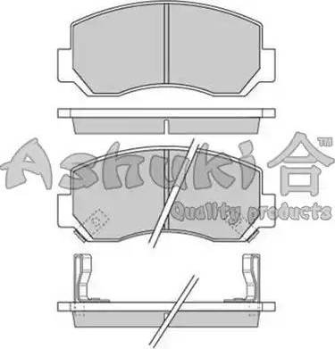 Ashuki 1080-0010 - Тормозные колодки, дисковые, комплект www.autospares.lv