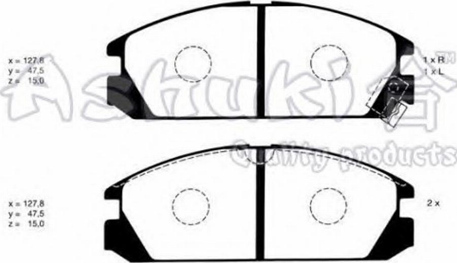 Ashuki 10808104 - Brake Pad Set, disc brake www.autospares.lv