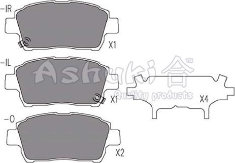 Ashuki 1080-8802 - Brake Pad Set, disc brake www.autospares.lv