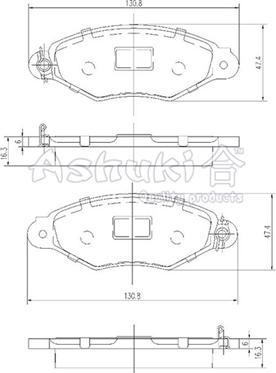 Ashuki 1080-3901 - Bremžu uzliku kompl., Disku bremzes www.autospares.lv