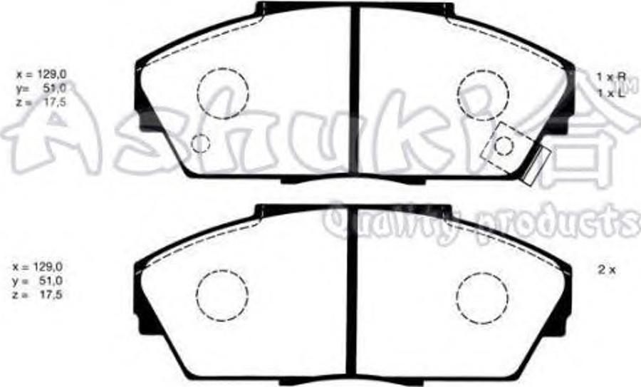 Ashuki 1080-2204 - Brake Pad Set, disc brake www.autospares.lv