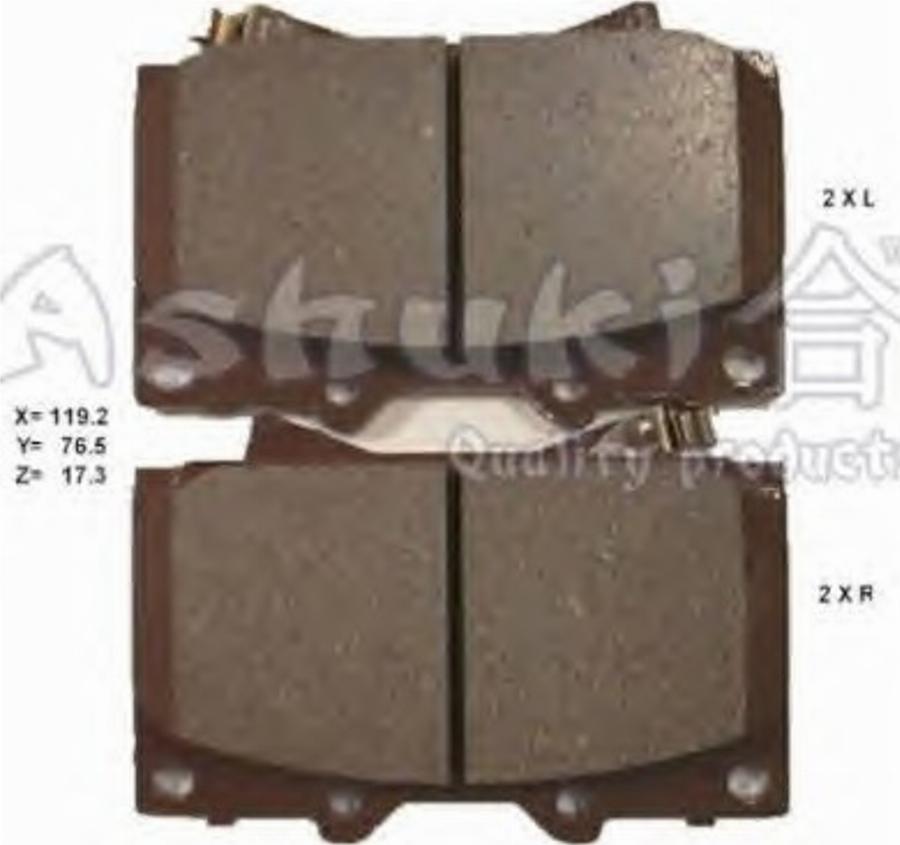 Ashuki 1080-7902 - Brake Pad Set, disc brake www.autospares.lv