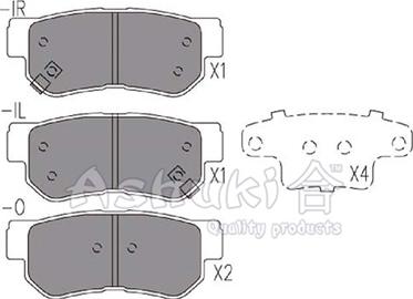 Ashuki 1083-9050 - Тормозные колодки, дисковые, комплект www.autospares.lv