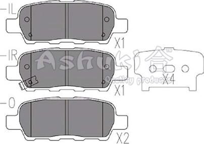 Ashuki 1083-4401 - Bremžu uzliku kompl., Disku bremzes autospares.lv