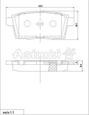 Ashuki 1083-4203 - Bremžu uzliku kompl., Disku bremzes autospares.lv