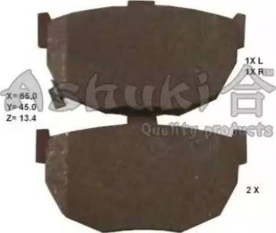 Ashuki 1083-5050 - Тормозные колодки, дисковые, комплект www.autospares.lv