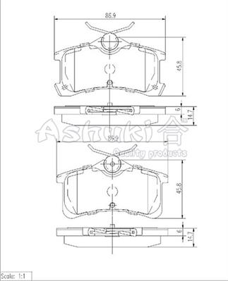 Ashuki 1083-6202 - Brake Pad Set, disc brake www.autospares.lv