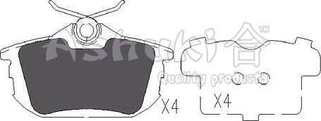 Ashuki 1083-2105 - Bremžu uzliku kompl., Disku bremzes autospares.lv