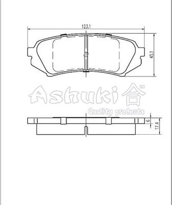 Ashuki 1083-2202 - Bremžu uzliku kompl., Disku bremzes www.autospares.lv