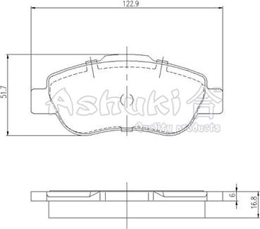 Ashuki 1083-7501 - Bremžu uzliku kompl., Disku bremzes autospares.lv