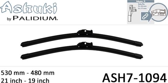 Ashuki ASH7-1094 - Stikla tīrītāja slotiņa www.autospares.lv