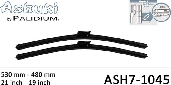 Ashuki ASH7-1045 - Stikla tīrītāja slotiņa autospares.lv