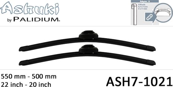 Ashuki ASH7-1021 - Stikla tīrītāja slotiņa www.autospares.lv