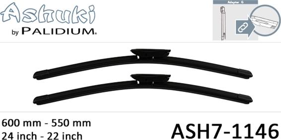 Ashuki ASH7-1146 - Stikla tīrītāja slotiņa www.autospares.lv