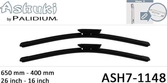 Ashuki ASH7-1148 - Stikla tīrītāja slotiņa www.autospares.lv