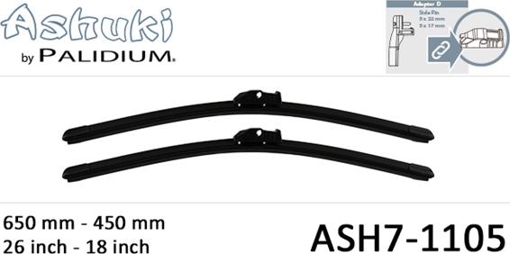 Ashuki ASH7-1105 - Stikla tīrītāja slotiņa autospares.lv