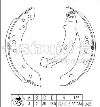 Ashuki C016-16 - Bremžu loku komplekts www.autospares.lv