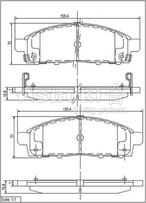 Ashuki C010-11 - Bremžu uzliku kompl., Disku bremzes autospares.lv