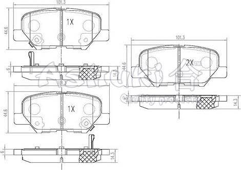 Ashuki C012-09 - Bremžu uzliku kompl., Disku bremzes www.autospares.lv