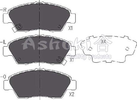 Ashuki H025-35 - Bremžu uzliku kompl., Disku bremzes www.autospares.lv