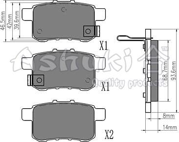 Ashuki H026-40 - Тормозные колодки, дисковые, комплект www.autospares.lv