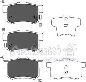 Ashuki H026-22 - Тормозные колодки, дисковые, комплект www.autospares.lv