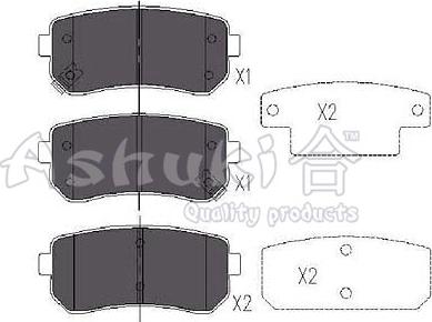 Ashuki I044-05 - Тормозные колодки, дисковые, комплект www.autospares.lv