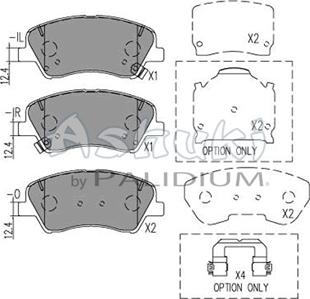 Ashuki I043-28 - Тормозные колодки, дисковые, комплект www.autospares.lv