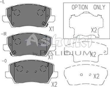 Ashuki I043-27 - Bremžu uzliku kompl., Disku bremzes autospares.lv