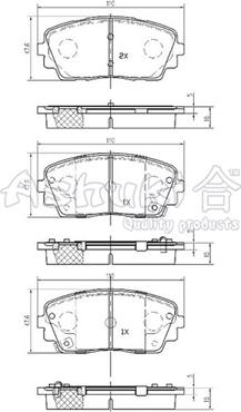 Ashuki I042-75 - Тормозные колодки, дисковые, комплект www.autospares.lv