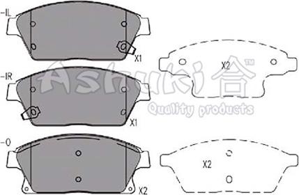 Ashuki J009-55 - Bremžu uzliku kompl., Disku bremzes autospares.lv