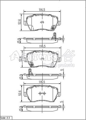 Ashuki K012-40 - Bremžu uzliku kompl., Disku bremzes www.autospares.lv