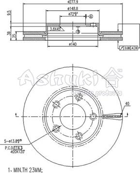 Ashuki M606-35 - Bremžu diski autospares.lv