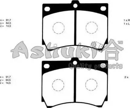 Ashuki M045-05 - Bremžu uzliku kompl., Disku bremzes autospares.lv