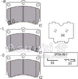 Ashuki M045-01 - Bremžu uzliku kompl., Disku bremzes autospares.lv