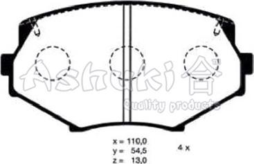 Ashuki M054-06 - Bremžu uzliku kompl., Disku bremzes autospares.lv