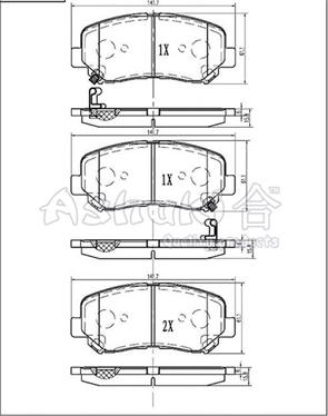 Ashuki M050-40 - Тормозные колодки, дисковые, комплект www.autospares.lv