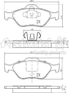 Ashuki M050-05 - Тормозные колодки, дисковые, комплект www.autospares.lv