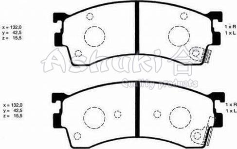 Ashuki M050-10 - Brake Pad Set, disc brake www.autospares.lv