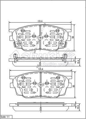 Ashuki M050-35 - Bremžu uzliku kompl., Disku bremzes autospares.lv